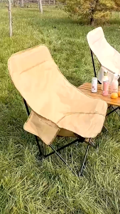 Camping Chair Foldable Outdoor Hight Moon Chair Portable Loading 150kg Fishing Chair balcony chair 月亮椅 high back camping chair