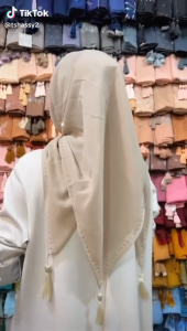 PARIS TASEL SWAROWSKI/HIJAB SEGI EMPAT PARIS PAYET MUTIARA SAMPING TERBARU WARNA TERLENGKAP TERMURAH
