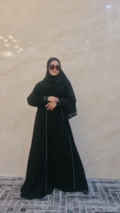 Abaya Saudi Gamis Abaya Turkey Dress Gamis Maxi Bahan Jetblack