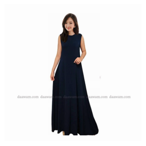 Daawam Long Dress Tanpa Lengan Bahan Jersey Lengkap Ukuran S M L XL XXL