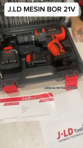 bisa cod JLD 21V mesin bor baterai set bor cas 10mm bor tangan listrik bor kayu bor tembok bor beton screw driver cordless drill variable speed