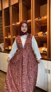 Nararaya IRINA Dress Tifany Silk Premium Busui JUMBO Polos Kombinasi Motif Bunga Baju Gamis Wanita