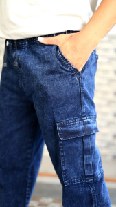 KALLSTARS CELANA JOGGER CARGO JEANS PRIA DENIM SNOW NON STRETCH – SNOW LIGHT BLUE
