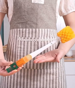 ilban แปรง5in1 ทำความสะอาดอเนกประสงค์ ขัดแก้ว กระบอกน้ำ กระติกน้ำร้อน ขวดนม ด้ามยาว ใช้งานสะดวก Bottle Brush 3D3TT Orange