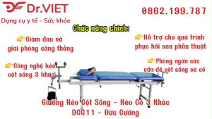GIƯỜNG KÉO CỘT SỐNG KÉO CỔ 3 KHÚC - DCG11 - ĐỨC CƯỜNG