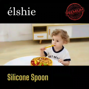ELSHIE - Premium Silicone Fork Spoon | Sendok Garpu Makan Anak Silikon Lentur Mpasi