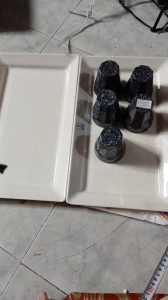 Khay/ mâm / dĩa  to  đựng bánh / đựng trái cây size to mlamine vân đá kem kích thước : KH B1 - 44.0 x 27.0 x 4.0 cm