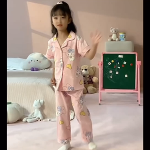 B&B 2Pcs Set Pyjamas Kids Girl Sleepwear Clothing Sanrio Kuromi Cinnamoroll Cotton Melody Baju Tidur Budak Perempuan Kanak Summer Home Wear Outfit Baby Girl Soft Sleepwear Nightwear Baju Rumah Kanak-Kanak