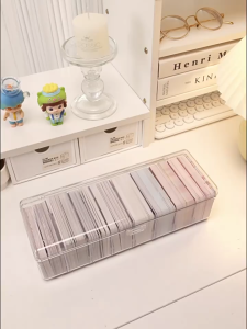 Card Display Box Game Organizer Transparent PlayCard Large Capacity Divider Multi Partition Portable Cover Stackable