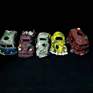 ของตกแต่งตู้ปลา รถยนต์สำหรับตกแต่งตู้ปลา บ่อปลา ตู้ไม้น้ำ วัสดุเรซิ่น งานฝีมือดี ซากรถจมน้ำ ปลอดภัย น้ำไม่ขุ่น