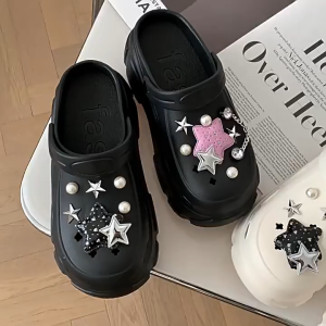 FENTINA Aksesoris Sandal Permata Hiasan Bintang Sandal Mewah Diamond Korean Style Bros & Pin