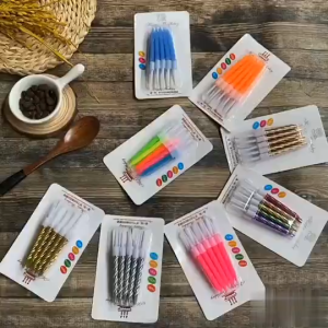 MallMainan-C1149 Lilin Ulang Tahun Spiral Kecil Isi 10Pcs Birthday Candle / Lilin Ulir Metalik Warna