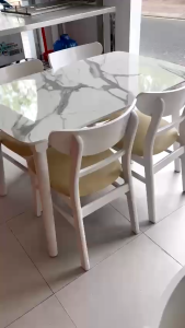 Bộ bàn ăn giả đá 4 ghế mango bàn ăn căn hộ gỗ đương nhiên siêu bền - sản phẩm chính hãng bảo hàng 1 đổi 1 tại nhà