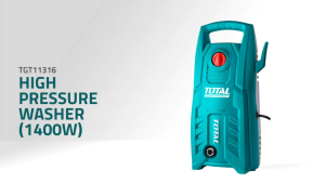 Máy xịt rửa 1400W  TOTAL TGT11316 Máy phun xịt áp lực cao Tốc độ không tải 16800 vòng/phút Áp lực tối đa 120bar(1750psi) Lưu lượng nước định mức 5.5l/phút đánh bay bụi bẩn trên xe trên nền đá tưới cây làm vệ sinh