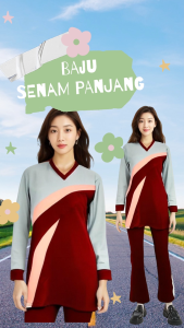 Baju Senam Wanita Model Setelan Atas-Bawah Ukuran Dewasa