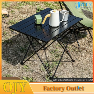 【Fast delivery】Camping Table Outdoor Aluminum Alloy Folding Table Outdoor Camping Table Outdoor Folding Table and Chair with Storage Bag Full Black Folding Table BBQ Table Camping Equipment Beach Picnic Table Hiking Camp Meja Lipat