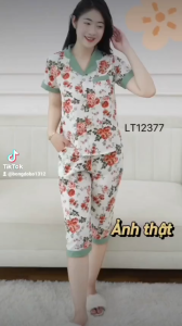 Đồ bộ sau sinh Quần áo mặc nhà mẫu pizama cổ tròn đẹp 2023
