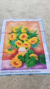 Tranh thêu chữ thập thành phẩm (thêu sẵn) hoa hướng dương  MN0236 60x80cm thêu kín