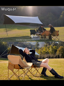 Outdoor folding chair upgrade moon chair portable camping art sketch fishing folding chair easy to store cotton clip Outdoor Camping Chair