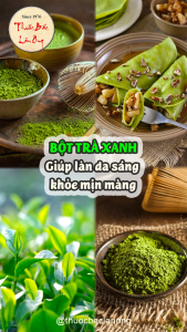 Bột trà xanh nguyên chất 100g (Tạo hương vị thơm ngon và màu sắc đẹp mắt cho các món ăn và đồ uống)