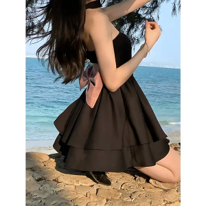 ชุดวันเกิด MOMECHER ชุดวันเกิด โบว์สไตล์เฮปเบิร์น ความรู้สึกพรีเมี่ยม