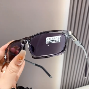 A-G Sports Bifocal Photochromic and Progressive Reading Glasses Men Women Aluminum Magnesium Metal Ultra-light Outdoor Anti Radiation Near and Far Double Vista Active Anti Slip Presbyopic Glasses Fashion G742
