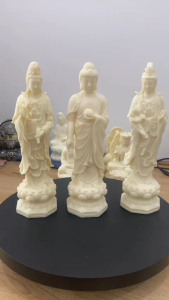 Tượng Phật Tây Phương Tam Thánh chất liệu bột đá tự nhiên cao 20cm hàng thủ công mỹ nghệ tinh xảo