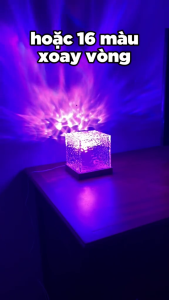Đèn ngủ để bàn NHẬT PHONG đèn led 3D chiếu hình sóng nước cực chill có điều khiển 16 màu trang trí decor phòng