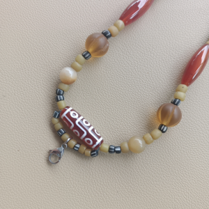 ช้างกระบี่ สร้อยคอ ลูกปัดหินโบราณ เส้นที่ 183 ยาว 18 นิ้ว สร้อยพระ ห้อยพระ 1 องค์ ลูกปัดโบราณ ลูกปัดโบราณ