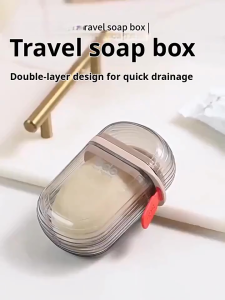 Transparent Soap Box Portable Mini Soap Storage Box Sealed Drain with Lid Travel Soap Dish Box