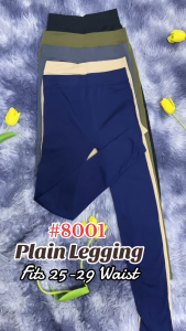 Lings Closet Plain Leggings High Waist 25-28 Elastic Flat Waist #8001