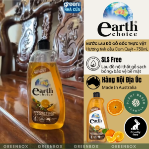 Nước lau đồ gỗ gốc thực vật Earth Choice 750ml chuyên dành cho đồ nội thất và lau sàn gỗ giúp tăng độ bền sáng bóng
