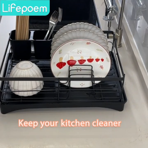 Dish Rack Rak Pinggan Auto Drainer Tray Dish drying rack Kitchen Organizer Storage Rack Sinki Rak Rak Dapur Knife Spoon & Forks Plate Rack Drainer