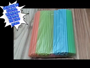 Sedotan STERIL [ PIPET / PIPA ] Warna Warni / Sedotan Plastik 5 Warna 6mm x 26.5cm 200gram PLASTIL LEBIH KOKOH (TEBAL)