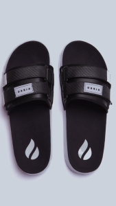 Hibro Compact - Sandal Slide Double Strap Casual Slop Pria Wanita - Black White