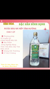 Rượu bàu đá NẾP- TÂM HƯỜNG 1 lít - Đặc sản Bình Định- Làng Nghề truyền thống BÀU ĐÁ OCOP -  rượu đậu xanh rượu ngâm thuốc quà tặng