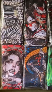 MANSET TATTO LENGAN PANJANG PRIA MOTIF BERGAMBAR KARAKTER PRINTING ELASTIS TIDAK PANAS BEBAS PILIH MOTIF