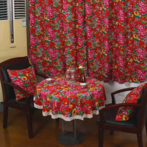 Khăn Trải Bàn Vải Con Công Trang Trí Nhà Cửa Sự Kiện Khăn Nền Đỏ Hoa Văn Công Phụng Đẹp DC-782