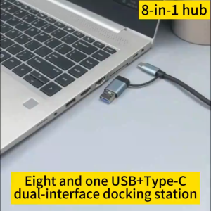 USB Hub Adapter Type-c Hub 8 ni 1 | Type-c & USB to Type-c/USB3.0/SD/TF/ Audio for PC/laptop/ipad/HandPhone/Nintendo Switch USB-C Type C 3.0 Splitter