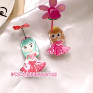 [SG] Acrylic Princess Springy Laser Ribbon Princess Kid Clips Alligator Clips Ready Stock