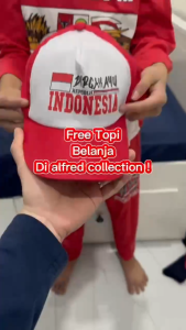 SETELAN BAJU ANAK LENGAN PANJANG INDONESIA 17 AGUSTUS FREE TOPI