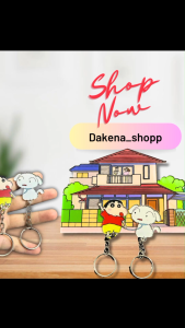 Gantungan Kunci Acrylic Crayon Shinchan DAKENA Keychain Shiro & Shinchan Mainan - 15x10cm