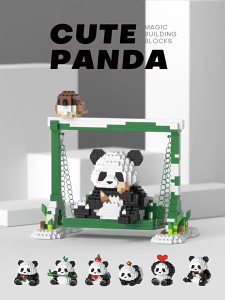 ZHBO Mainan Anak Perempuan Brick Lego Panda 3D Puzzle Block Susun Edukasi