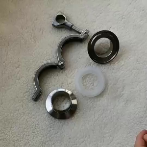 4pcs/set Stainless Steel Sanitary Pipe Weld Ferrule Set Tri Clamp+PTFE Gasket Kit 19/28/38/51mm
