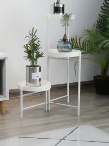 Plant Stand Flower Pot Rack Plant Display Rack Flower Stand 3 layers Metal Pole