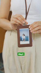 Flashee Holder Name Tag Kulit Dua Sisi Harper Lanyard Bolak Balik Mika Kancing ID Card +5 Slot Kartu