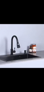 Kitchen Sink Black Stainless Steel Wastafel Cuci Piring Kitchen Sink Bak Cuci Piring 1 lubang+Keranjang pengeringan gratis