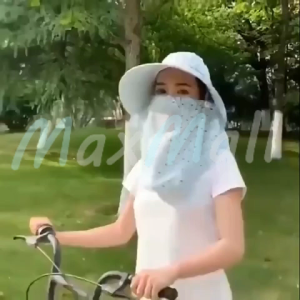 Topi Visor Wanita Anti UV Lebar Topi Lipat Topi Cadar Penutup Wajah