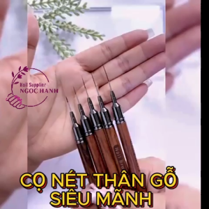 Cọ nail vẽ nét siêu mảnh cán gỗ cao cấp đủ size dụng cụ chuyên dụng ngành nail – C019