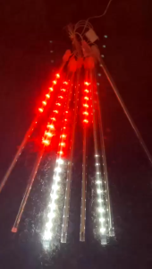 Lampu meteor led 10 batang 50cm Merah Putih jatuh rain snow taman hias
